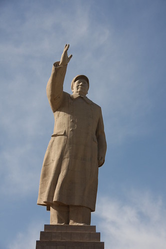 Modern Kashgar by Meredith_Kennedy, Mao looking over the city.china sunrise xinjiang kashgar kashir