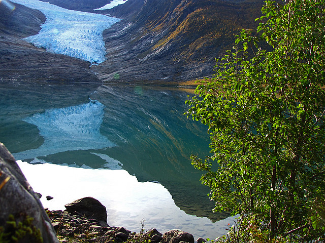 Mirroring the Svartisen glacier