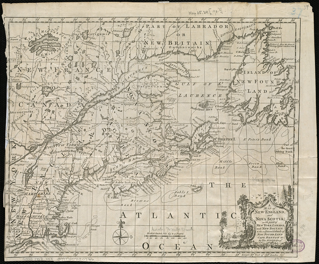 A map of New England, and Nova Scotia, with part of New York, Canada, and New Britain & the adjacent islands of New Found Land, Cape Breton &c.