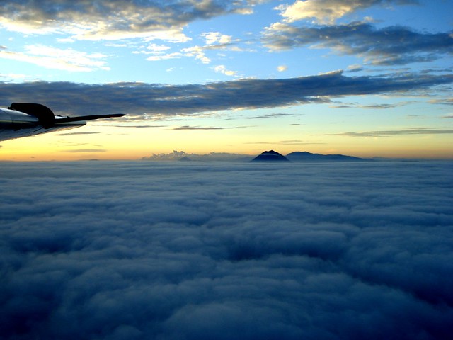 Sunrise at 10,000 feet over North Sumatra
