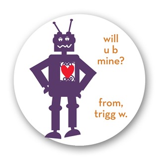 Robot Personalized Petite Valentine's Day Gift Stickers | by Red Stamp