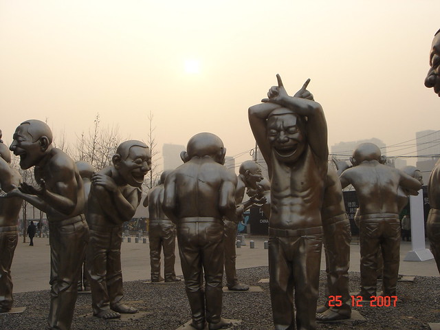 Yue Minjun (岳敏君) Sculptures at Art Today Museum in Beijing