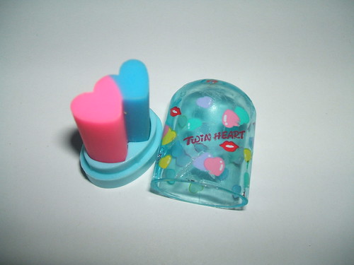 Cased Prince Twin Heart eraser - Blue | by vamp_angel555