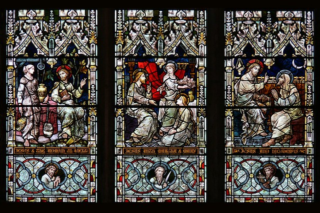 Tue, 09/29/2009 - 13:43 - Lower panels 'Sermon on the Mount' - by Hardman & Co. Tewkesbury Abbey 29/09/2009.
