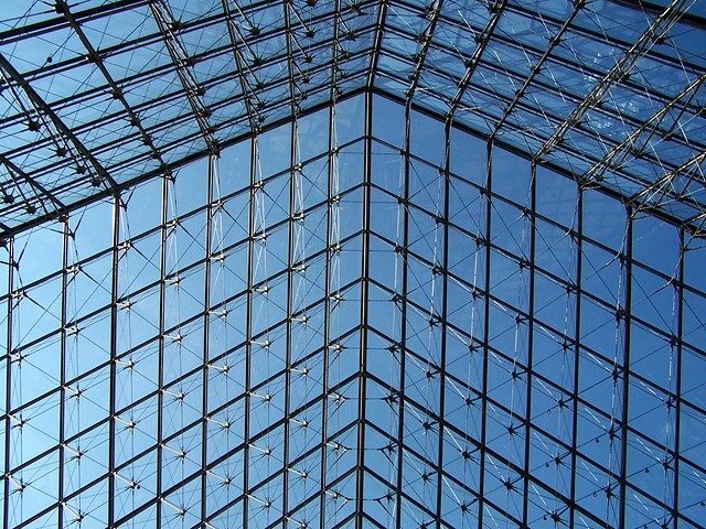 to the sky: Louvre Pyramid (Pyramide du Louvre)