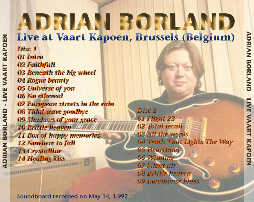 Adrian Borland - Live at Vaart Kapoen 1992, Trasera