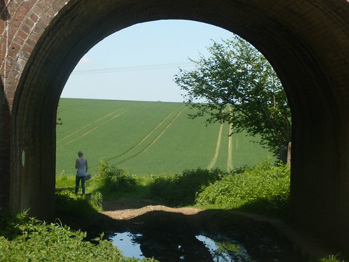 View through an arch Looking back. Overton circular