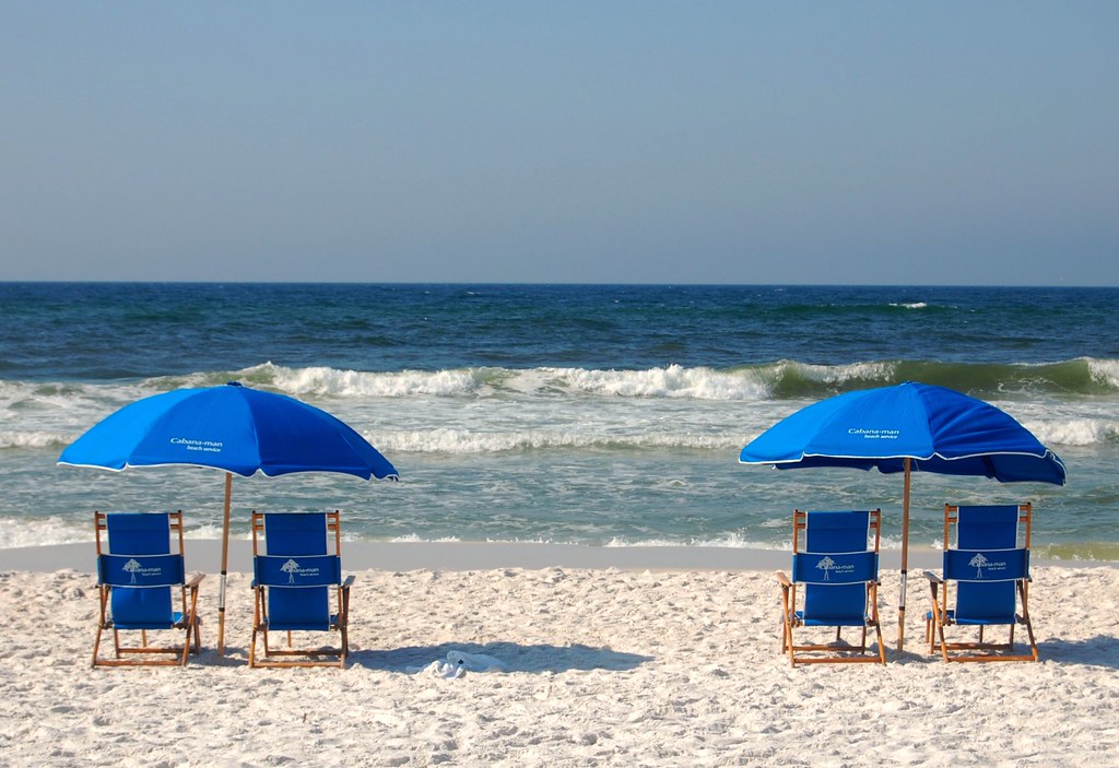 Beach Chairs Waiting at Seaside, a Beach Community in Northwest Florida by UGArdener