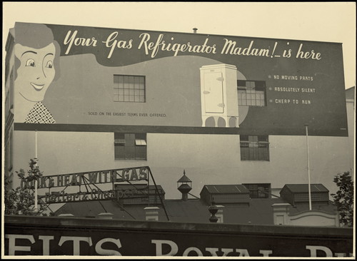 Billboard advertising gas refrigerators | by Powerhouse Museum Collection