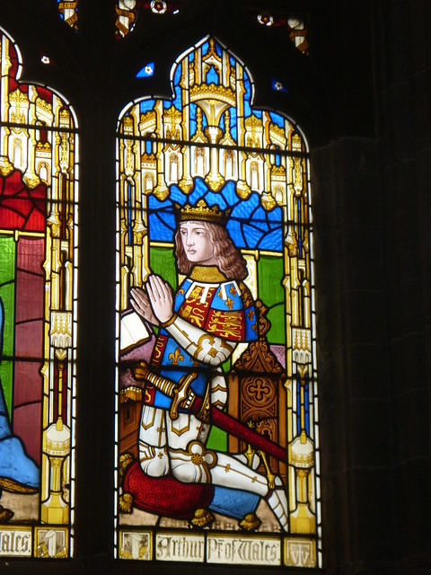 Stained glass window of Arthur, prince of Wales