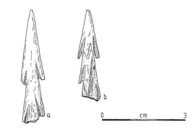 Two spearpoints from the Latte Period in the area of Pagat.  The illustration is from Dr. John Craib's 1986 dissertation.

John Craib