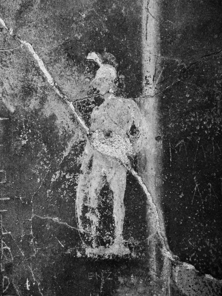 Detalle pintura mural, fresco pompeya