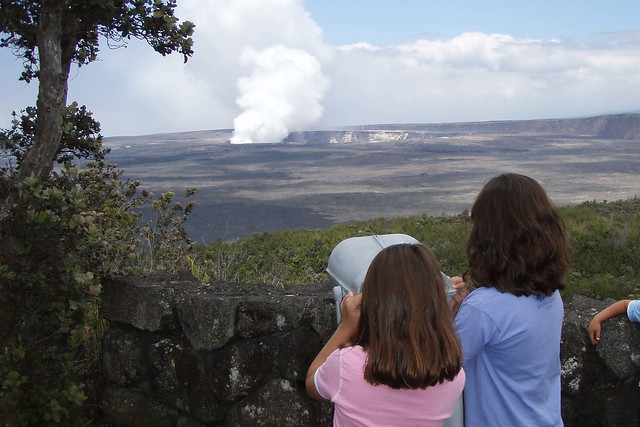 Katie & Ashley view the eruption