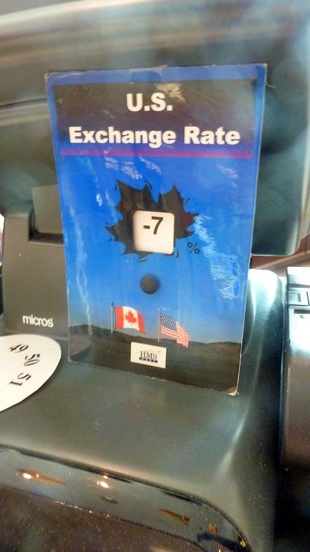 US exchange rate -7!, Pearson International Airport, Toronto, Canada.JPG