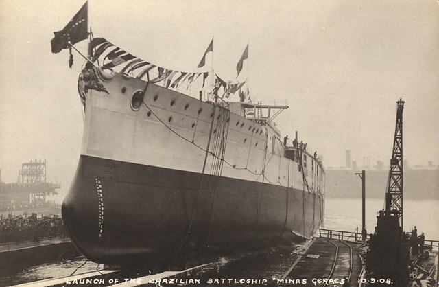 Launch of the Brazilian battleship Minas Geraes