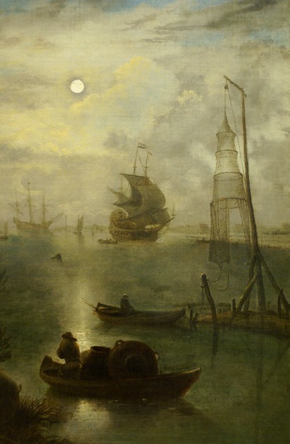 Aert van der Neer, Hafen bei Mondschein, nach 1665 (Moonlit Harbour, after 1665)