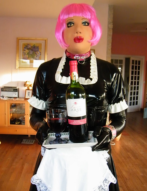 French maid serves Mistress her red wine - a photo on Flickriver