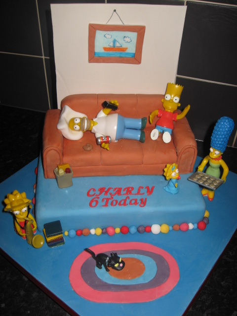 Ths Simpsons Cake | Simpsons living room birthday cake. Choc… | Flickr