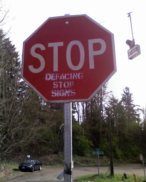 Stop defacing stop signs