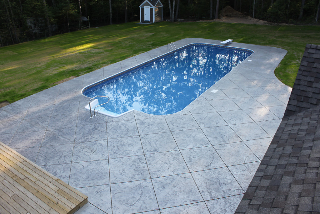 Seamless Stamped Concrete patio and pool deck natural wi… Flickr