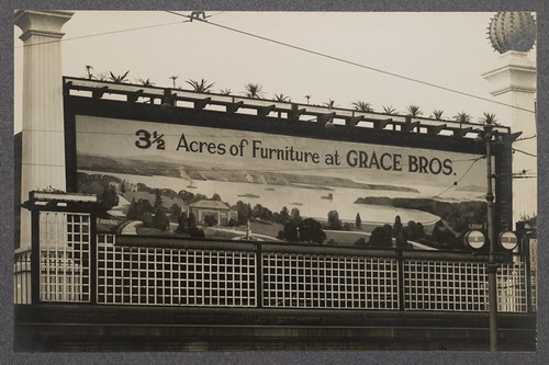 Advertising billboard for Grace Bros advertising furniture, 1930 | by Powerhouse Museum Collection