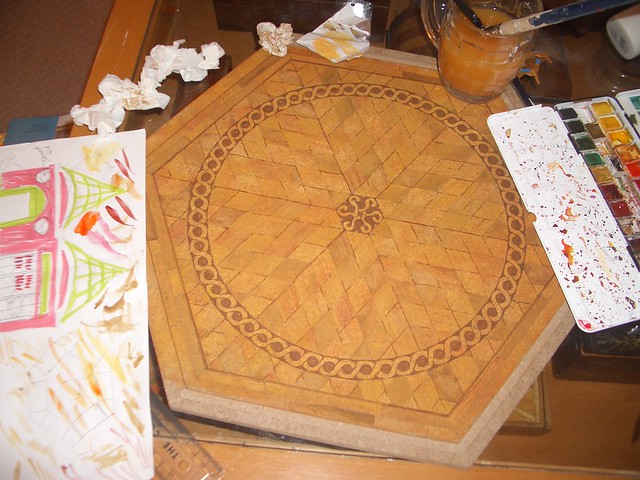 painted parquet...before varnishing