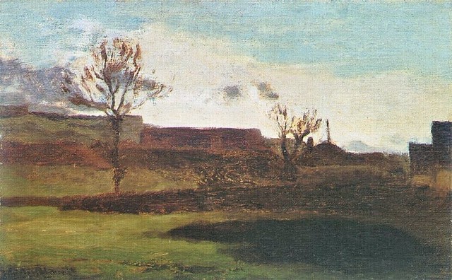 1858-61  Claude Monet Paesaggio con fabbriche(collezione privata)