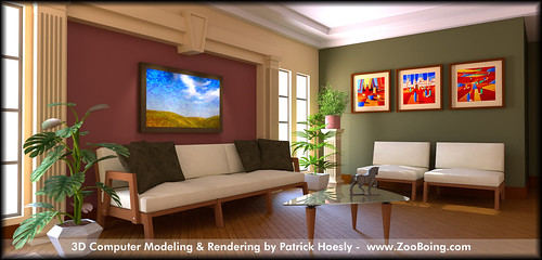 Interior Computer Rendering - Living Room