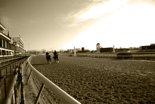 morning horses race training sunrise track kentucky roadtrip louisville workout derby churchilldowns