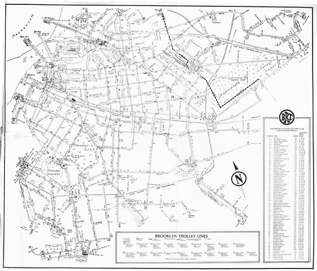 Brooklyn Trolley Map 1948