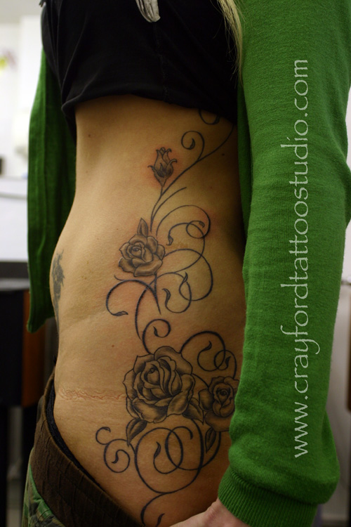 Roses and swirls Tattoo - a photo on Flickriver