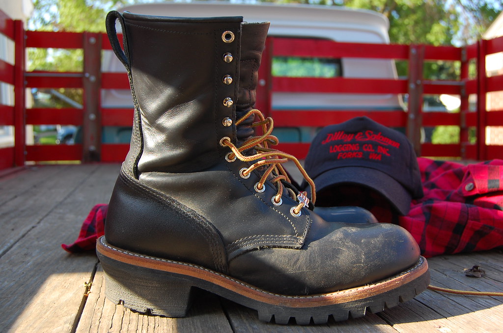 12 B Red Wing 2218 Steel Toe Black Leather Logger Boots Sweden | lupon ...