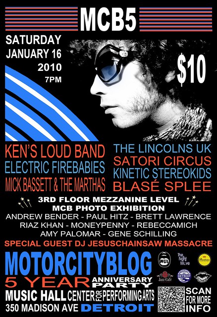 TONIGHT! MOTORCITYBLOG 5 Year Concert - Detroit Music Photo Exhibit at Music Hall Detroit Sat Jan 16th 2010 7pm-2am