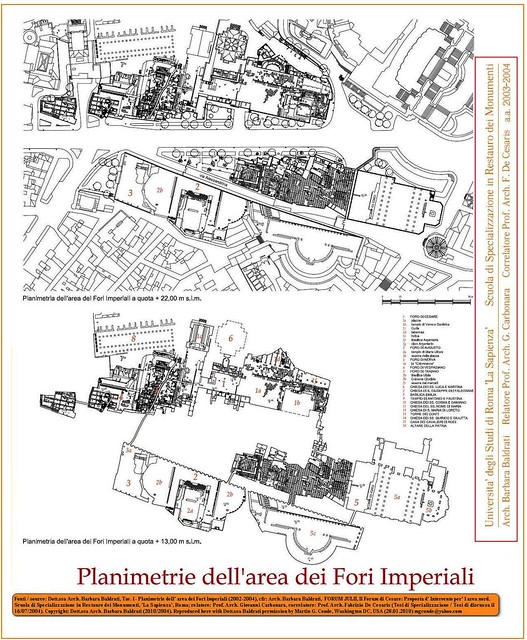 ROME - THE IMPERIAL FORA: FORUM OF CAESAR - ARCH. BARBARA BALDRATI: CAESAR'S FORUM - ARCHITECTURAL SURVEY / Planimetrie dell'area dei Fori  /  Scavo - Stato Attuale dell' Area Fori - 2002-04. © Tutti i diritti riservati 2011.