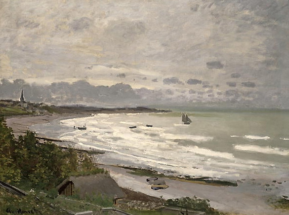W 090 CM 1867 The Beach at Saint-Adresse - pc monetpainting