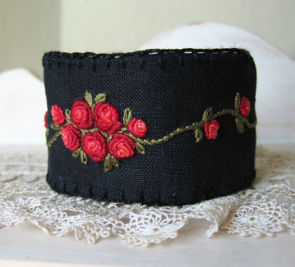 hand embroidered cuff bracelet - Sabina | hand embroidered r… | Flickr