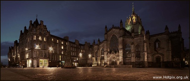 365-291 St Giles Cathedral and West Parliament Square, Edinburgh, Scotland At Dusk