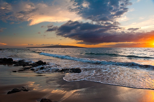 ocean sunset beach hawaii maui wailea mokapubeach nikon2470mm nikond700