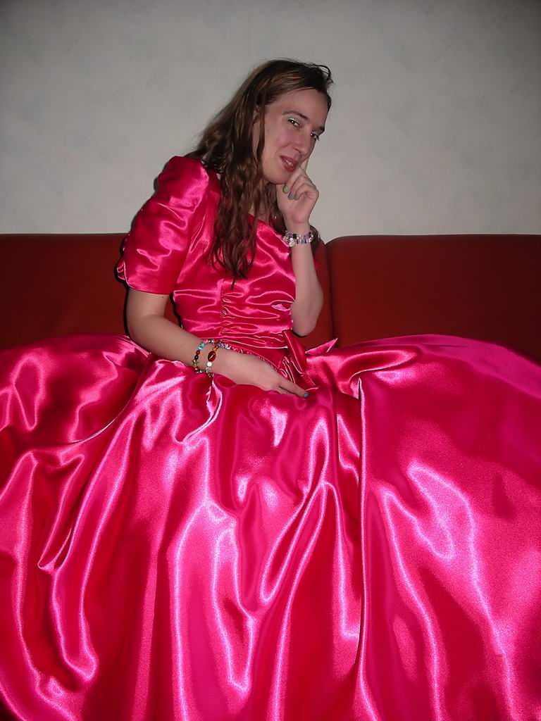 Pink satin | Ann's satin skirt is so huge that it completely… | Flickr