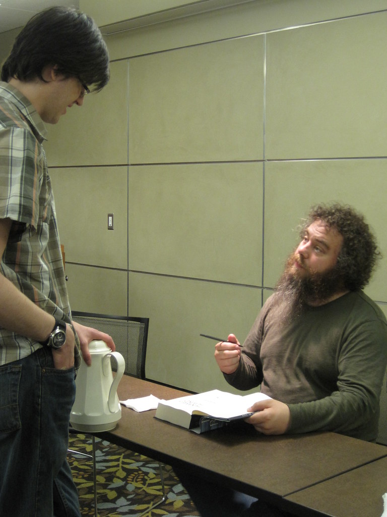 Evan Rothfuss Signing for Evan | Rothfuss signs a book for one of our libr… | Flickr