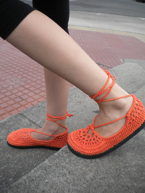 Shocking Orange Crochet Shoes | If you like these pair of sh… | Flickr