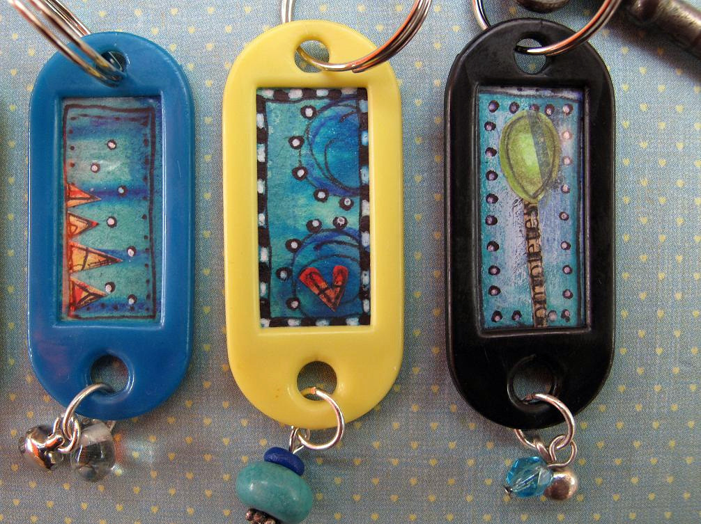 Arty Keyrings | Made for a craftster swap | Georgina Ferrans | Flickr