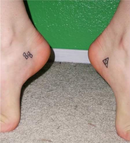 tetristriforce_1 | inner-ankle tattoos, taken within a week … | Flickr