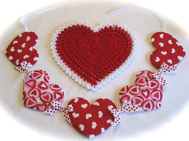 Heart garland & Crochet heart