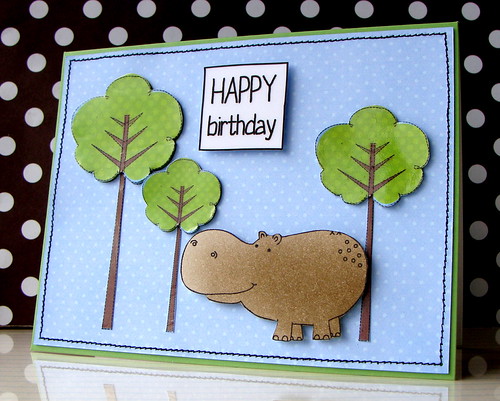 Birthday Hippo | by Lucy Abrams