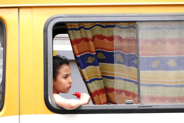 Young Girl in Schoolbus -  Casablanca, Morocco
