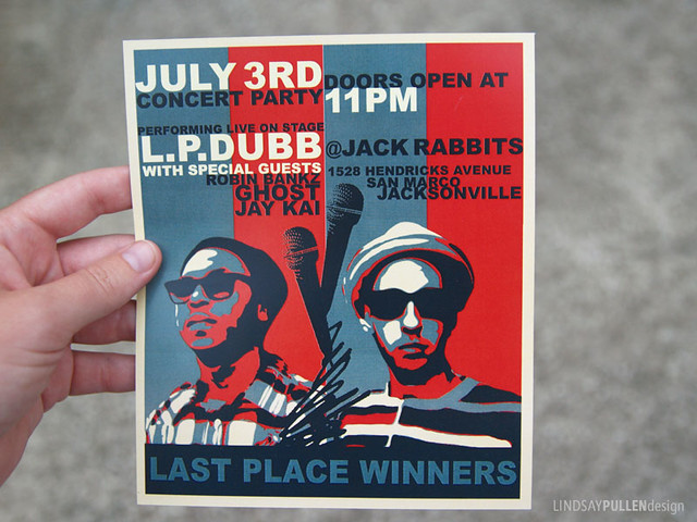 Last Place Winners July 3rd Show Flyer Design - FRONT