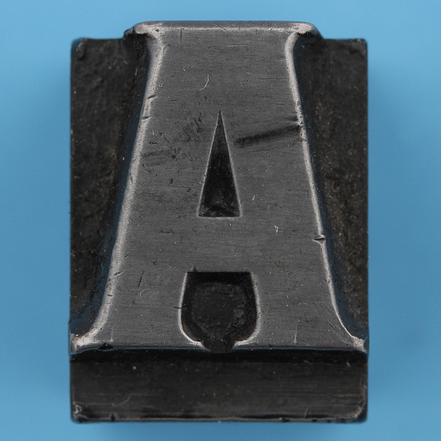 metal type letter A