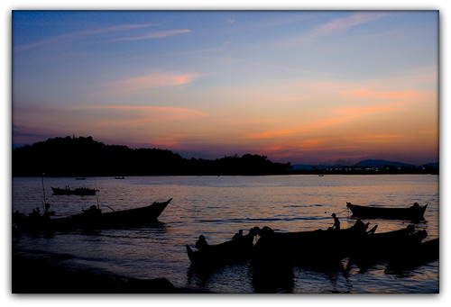 sunset boats evening myeik thanintharyi