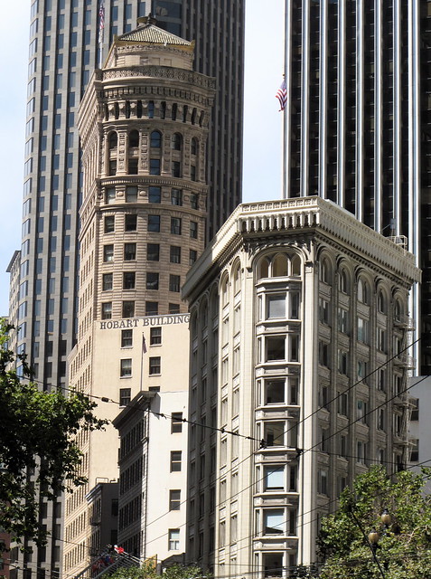 Hobart Building - 582 Market Street, San Francisco, with Flatiron Building (540 Market St.) in foreground